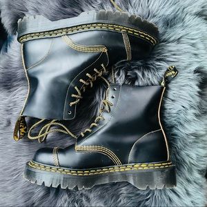 Dr. Martens 1460 Pascal Bex Double Stitch Black/Yellow Marten Boots W9